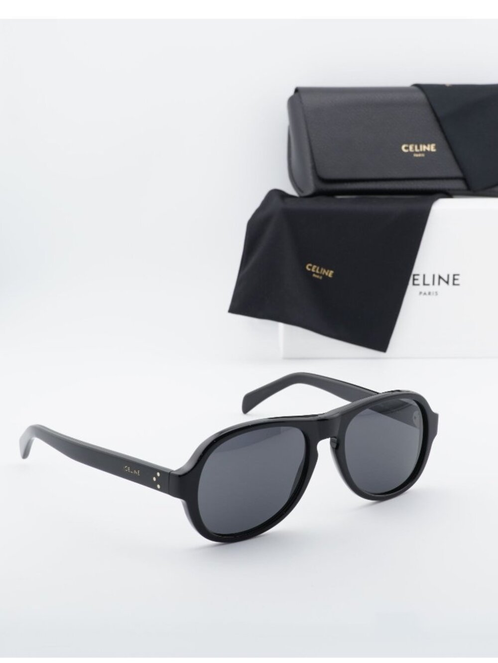 Celine CL40298I 01A Aviator Sunglasses - Black / Grey